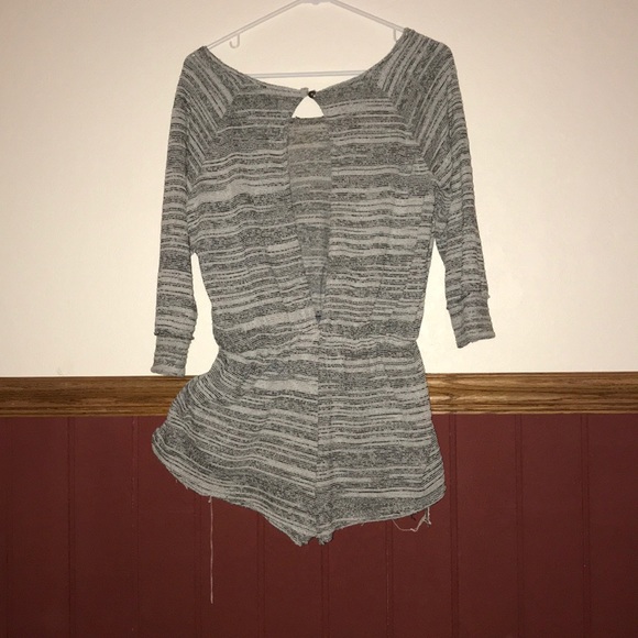 Open back black and white striped romper - Picture 2 of 2